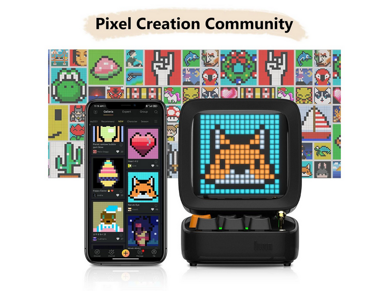 Divoom DitooPro Retro Pixel Art Bluetooth Speaker - Black