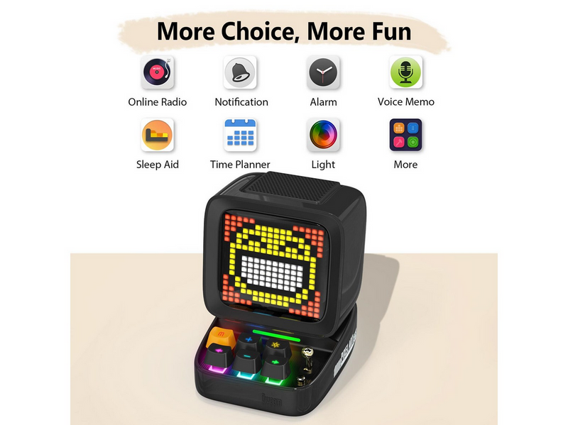 Divoom DitooPro Retro Pixel Art Bluetooth Speaker - Black