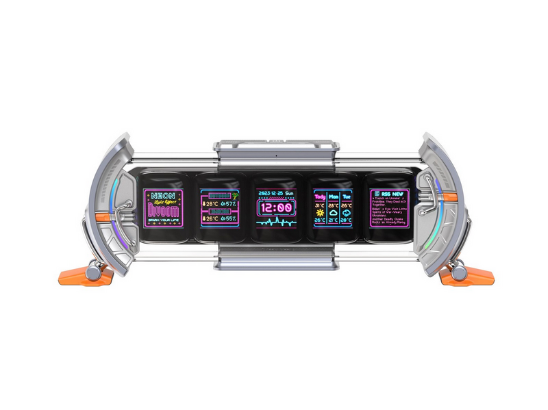 Divoom Times Gate II Cyberpunk Digital Clock - Grey