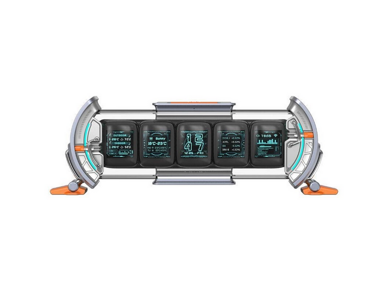 Divoom Times Gate II Cyberpunk Digital Clock - Grey