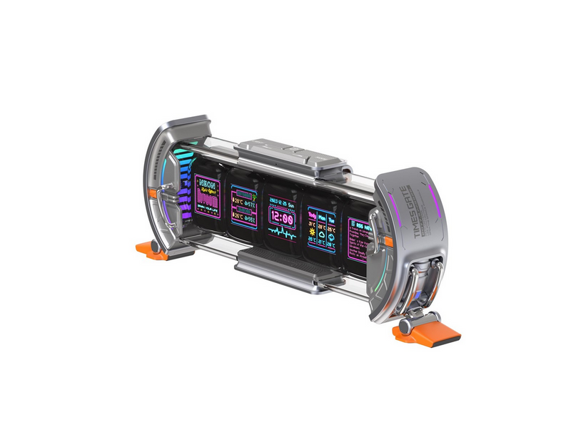 Divoom Times Gate II Cyberpunk Digital Clock - Grey