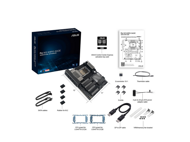 ASUS Pro WS W890-SAGE Mainboard - Intel W890 - Intel LGA4710-2 - DDR5 RAM - SSI (Server)
