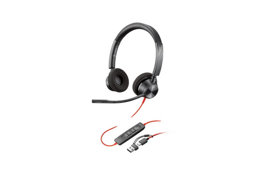 HP Poly Blackwire 3320 Stereo USB-C Headset +USB-C/A Adapter (8X219AA)