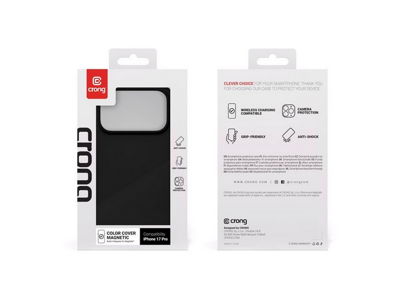 CRONG Color Cover Magnetic - Case MagSafe iPhone 17 Pro (black)
