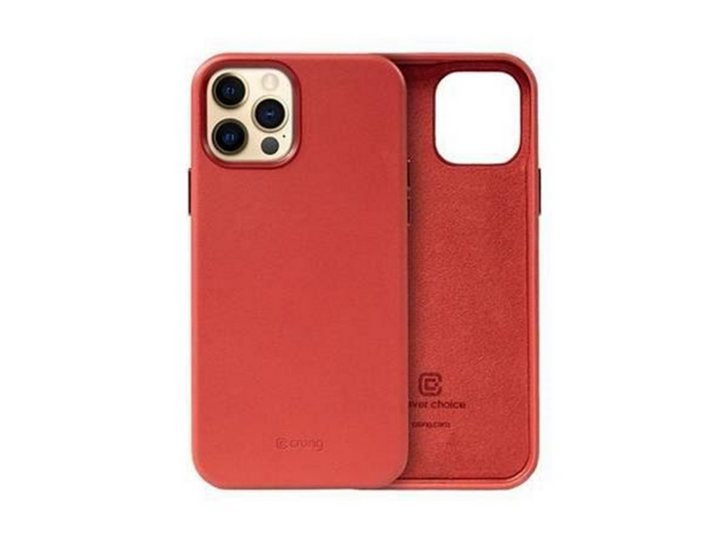 CRONG Essential Cover - iPhone 12 Pro Max Faux Leather Case (Red)