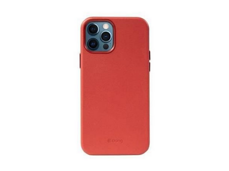 CRONG Essential Cover - iPhone 12 Pro Max Faux Leather Case (Red)