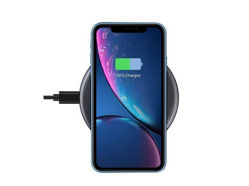 CRONG PowerSpot Fast Wireless Charger – Aluminum 15W USB-C Qi Wireless Charger with Tempered Glass Cover (Shadow Black)