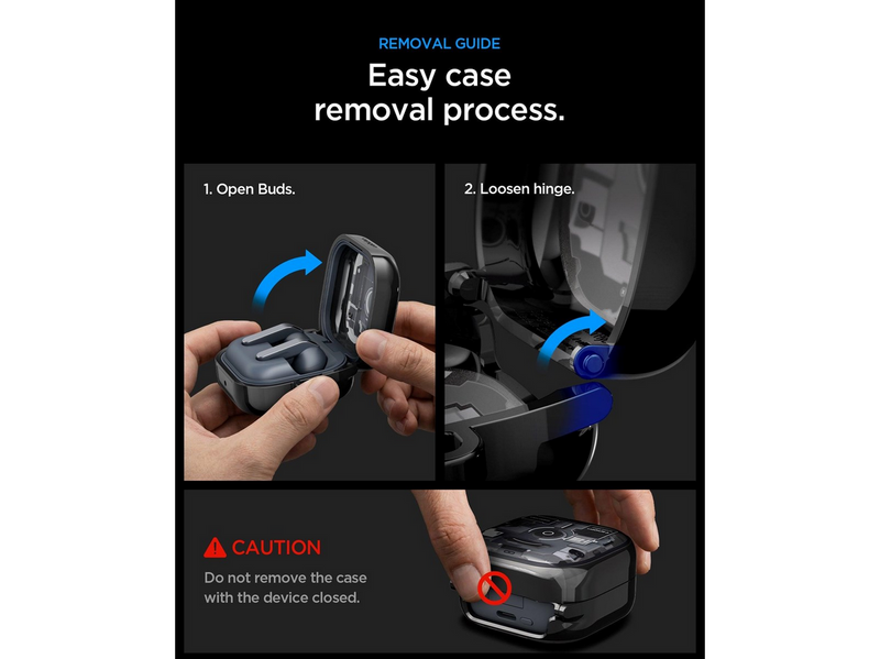 Spigen Ultra Hybrid - zero one black - Samsung Galaxy Buds 4 Pro/4