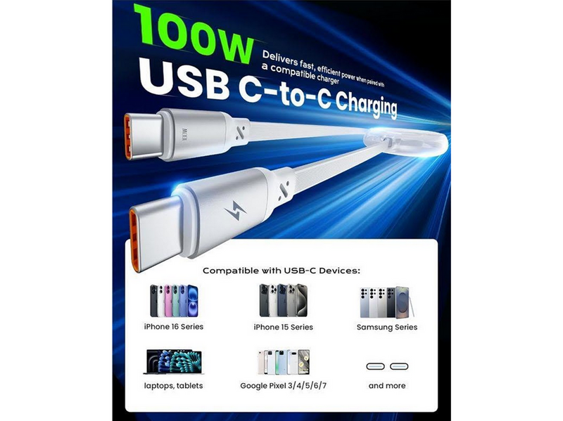 iOttie 100W Retractable USB-C Cable 2 Pack - white