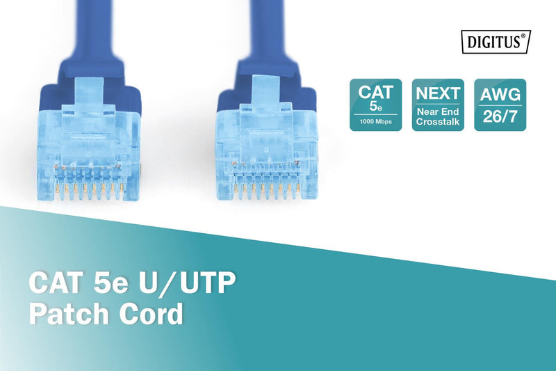 DIGITUS Patch-Kabel RJ-45 (M) zu RJ-45 (M) 0.5 m CCA U/UTP Cat 5e blau (DK-1512-005/B)