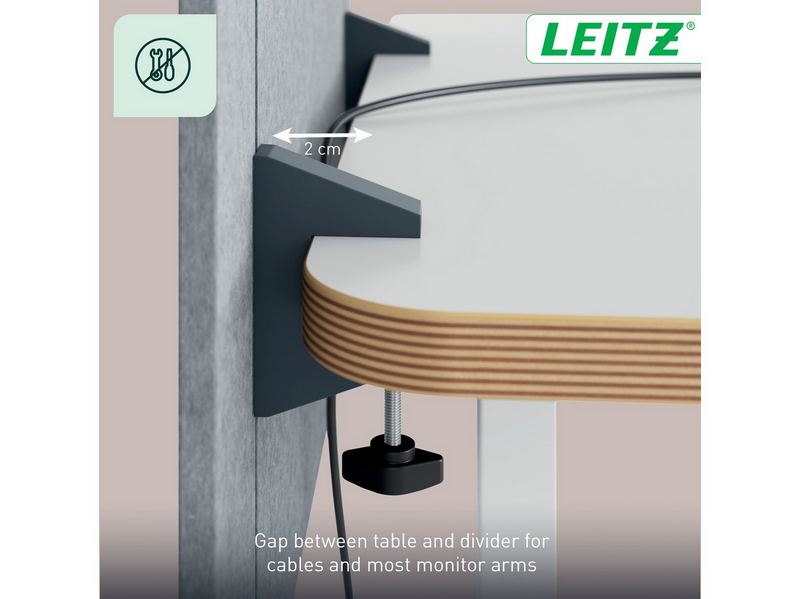 Leitz Höhenverstellbare Tischtrennwand, 60 x 70 cm