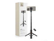 Tech-Protect L06S Bluetooth magnetic selfie stick with MagSafe remote control tripod up to 82cm and 360 head - black