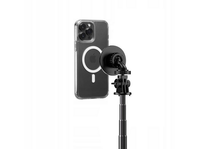 Tech-Protect L06S Bluetooth magnetic selfie stick with MagSafe remote control tripod up to 82cm and 360 head - black