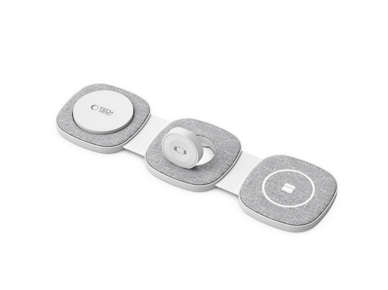 Tech-Protect QI15W-A32 3in1 Inductive Charger with MagSafe for Smartphone / Apple Watch / AirPods - Grey
