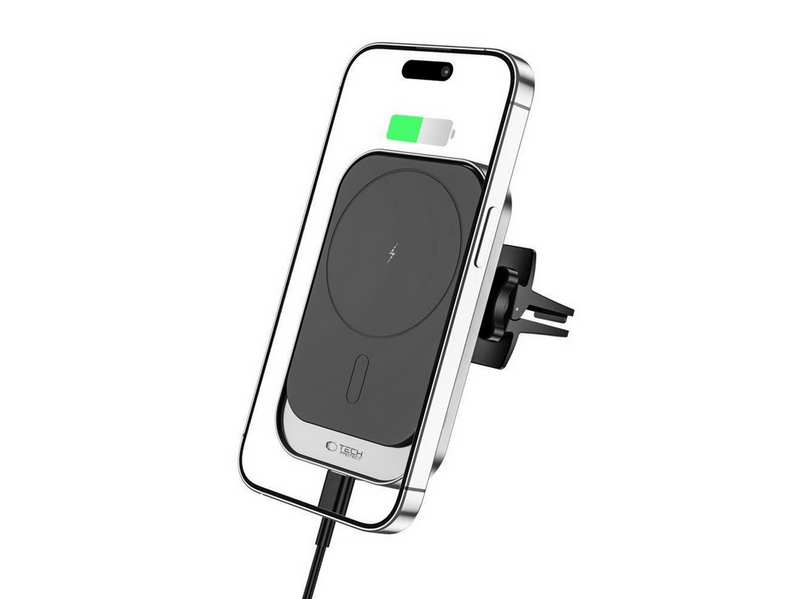 Tech-Protect CW19 Car Magnetic MagSafe Holder with 15W Inductive Charger for Ventilation Grille - Black