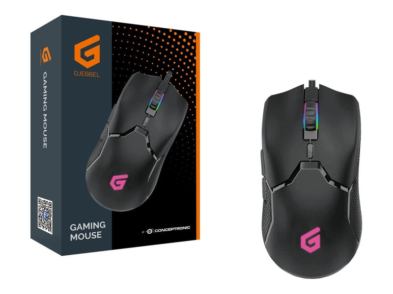 Conceptronics Conceptronic DJEBBEL05B 6D - mouse - USB 2.0 - black - Maus (Schwarz)