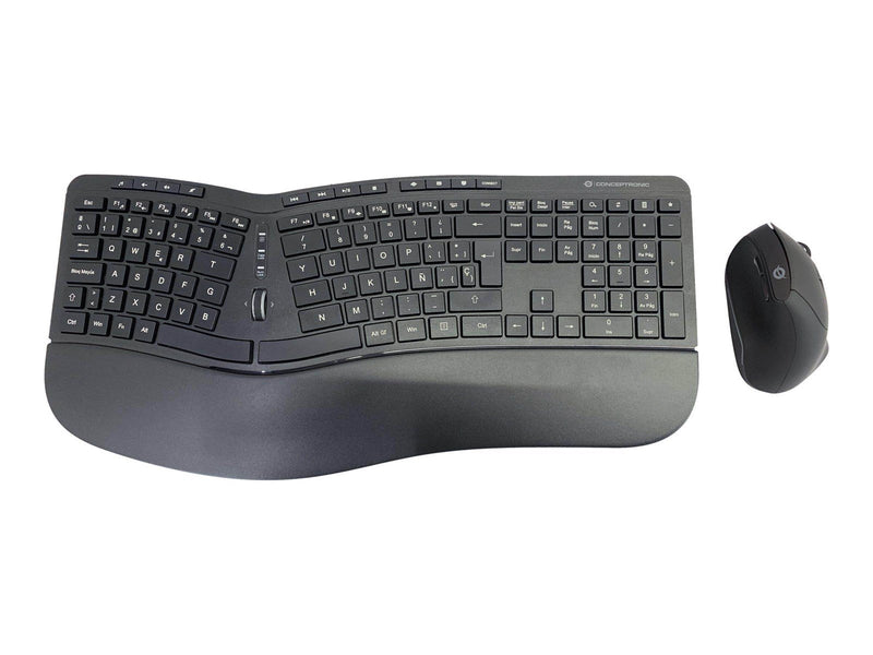 Conceptronics Conceptronic ORAZIO02ES ERGO - keyboard and mouse set - Spanish - black - Tastatur & Maus Set - Spanisch - Schwarz