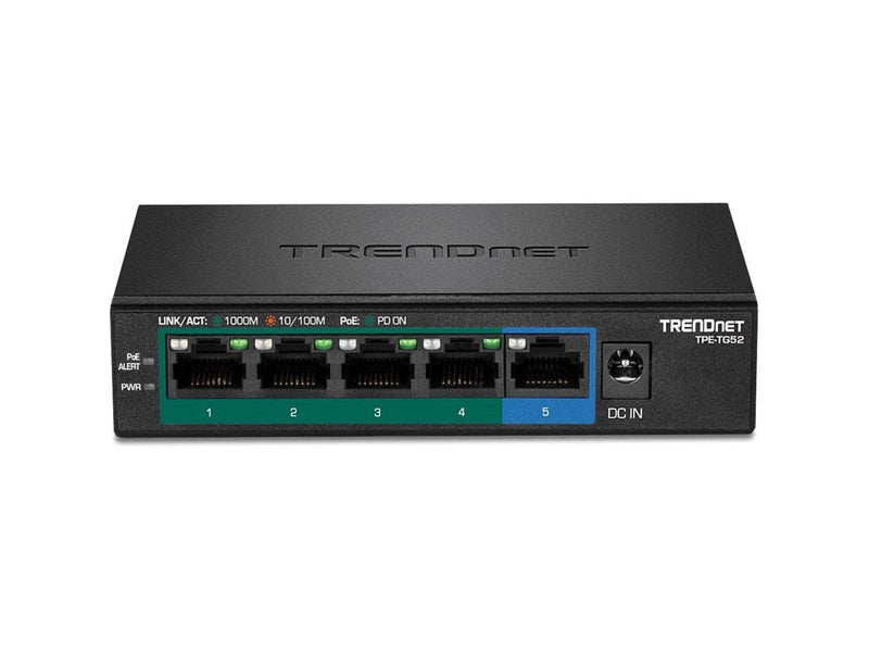 TRENDnet TPE-TG52 5-Port Gigabit PoE+ Switch (32W)
