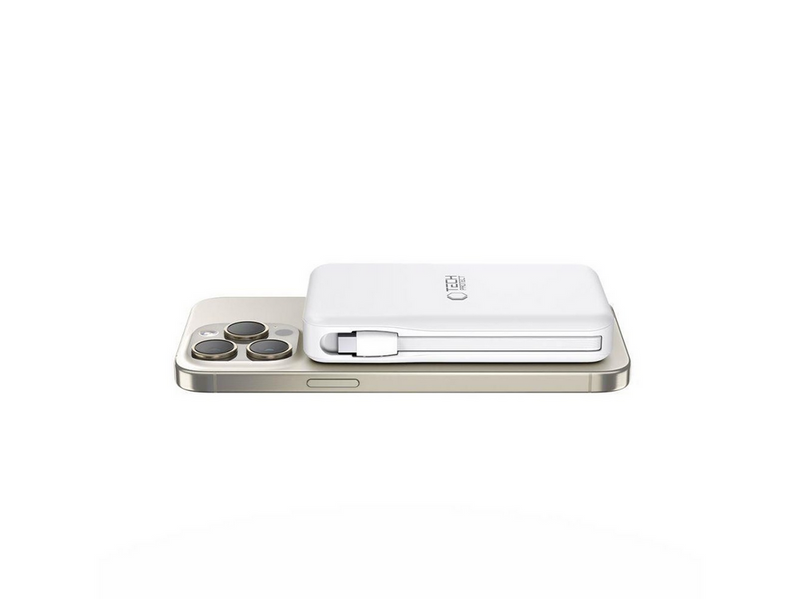 Tech-Protect LifeMag PB31 Power Bank with MagSafe 10000mAh 15W USB-C / USB-A / Built-in USB-C / Lightning Cables - White - 10000 mAh