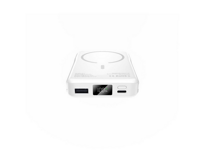 Tech-Protect LifeMag PB31 Power Bank with MagSafe 10000mAh 15W USB-C / USB-A / Built-in USB-C / Lightning Cables - White - 10000 mAh