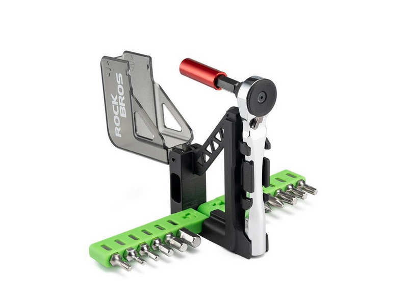 Rockbros Bike Tool Set with Mini Ratchet and Bits - Translucent Green
