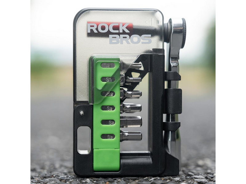Rockbros Bike Tool Set with Mini Ratchet and Bits - Translucent Green