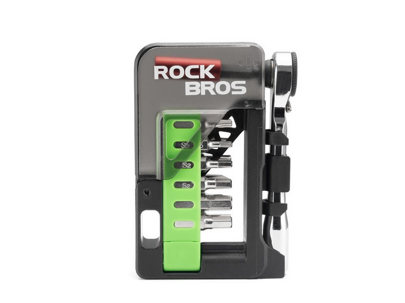 Rockbros Bike Tool Set with Mini Ratchet and Bits - Translucent Green