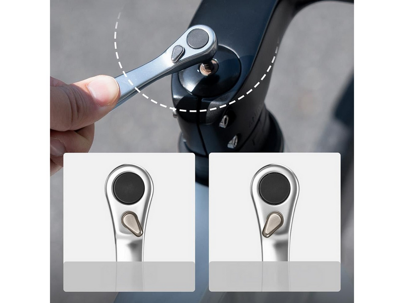 Rockbros Multitool Bike Tool Set with CO2 Pump and Ratchet Wrench - Black