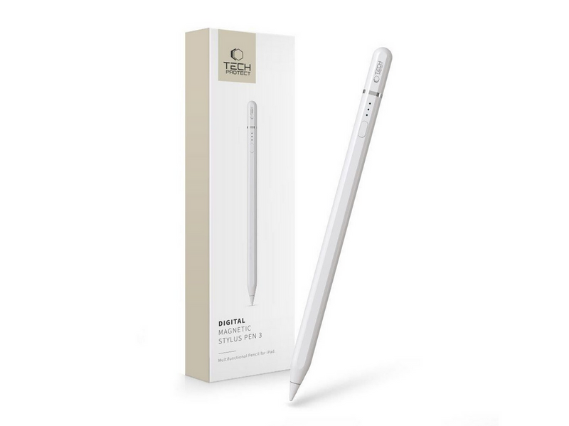 Tech-Protect Digital Magnetic Stylus Pen 3 Magnetic for iPad - White