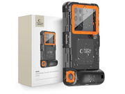 Tech-Protect Waterproof Case IPX8 Waterproof for Smartphones 4.7-6.7" - Black/Orange
