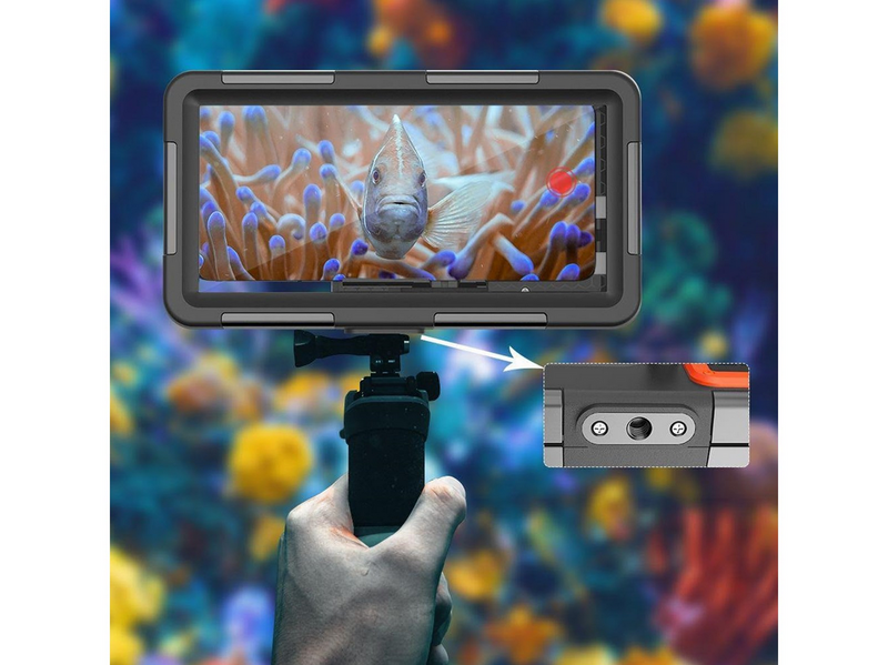 Tech-Protect Waterproof Case IPX8 Waterproof for Smartphones 4.7-6.7" - Black/Orange