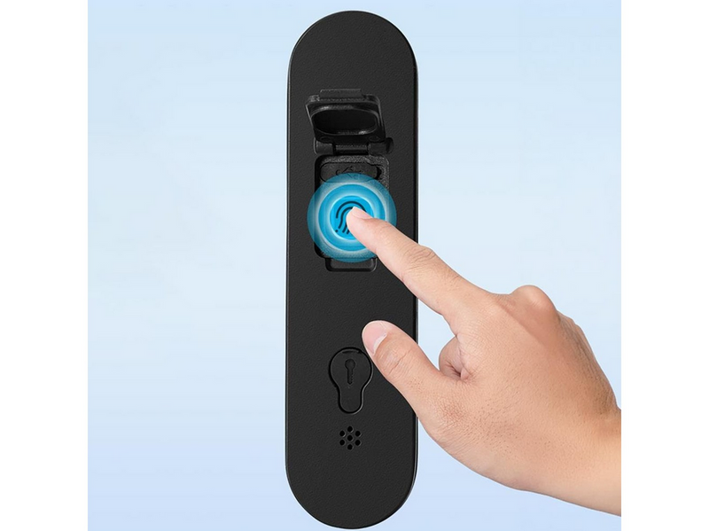 Rockbros 32210818001 SMART Bicycle Lock with Fingerprint Reader and Bluetooth Connectivity - Black