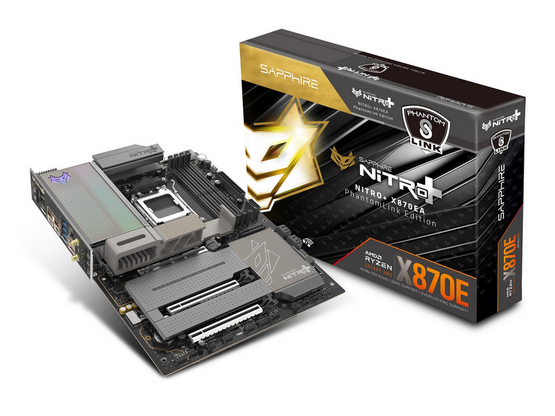 Sapphire NITRO+ X870EA PhantomLink Mainboard - AMD X870E - AMD AM5 - DDR5 RAM - ATX