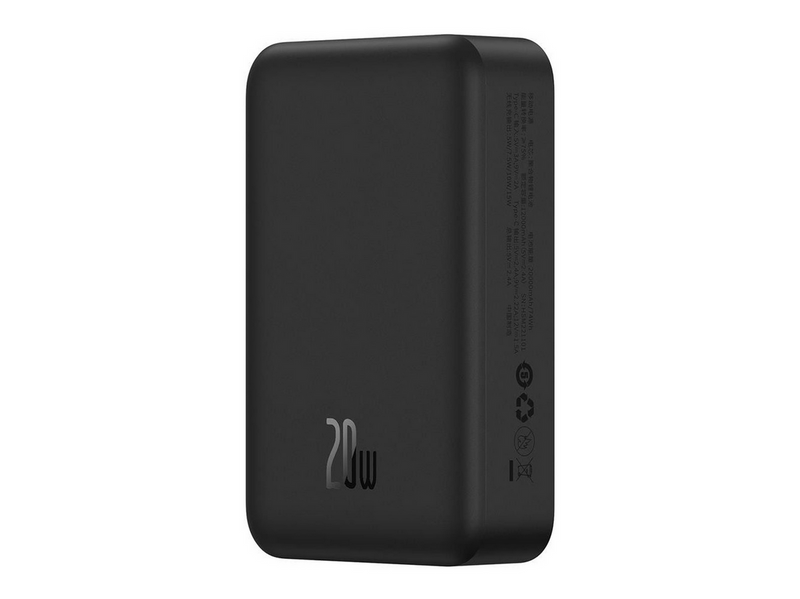 Baseus EnerFill FM41 20000mAh 20W Magnetic Power Bank with 30cm USB-C to USB-C Cable - Black - 20000 mAh