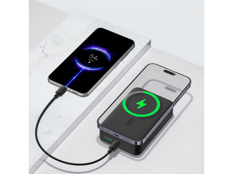 Baseus EnerFill FM41 20000mAh 20W Magnetic Power Bank with 30cm USB-C to USB-C Cable - Black - 20000 mAh