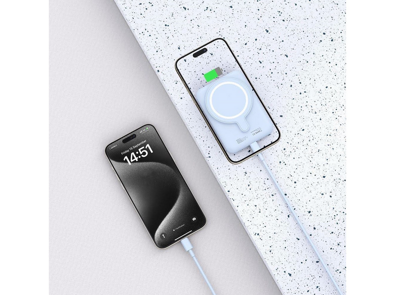 Tech-Protect LifeMag PB10 Power Bank with MagSafe 5000mAh 15W USB-C Port - Blue + USB-C Cable - 5000 mAh