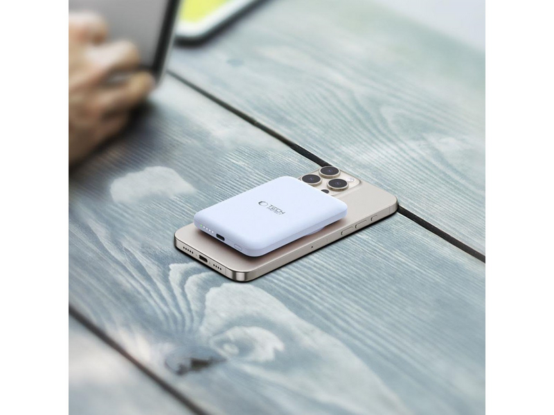 Tech-Protect LifeMag PB10 Power Bank with MagSafe 5000mAh 15W USB-C Port - Blue + USB-C Cable - 5000 mAh