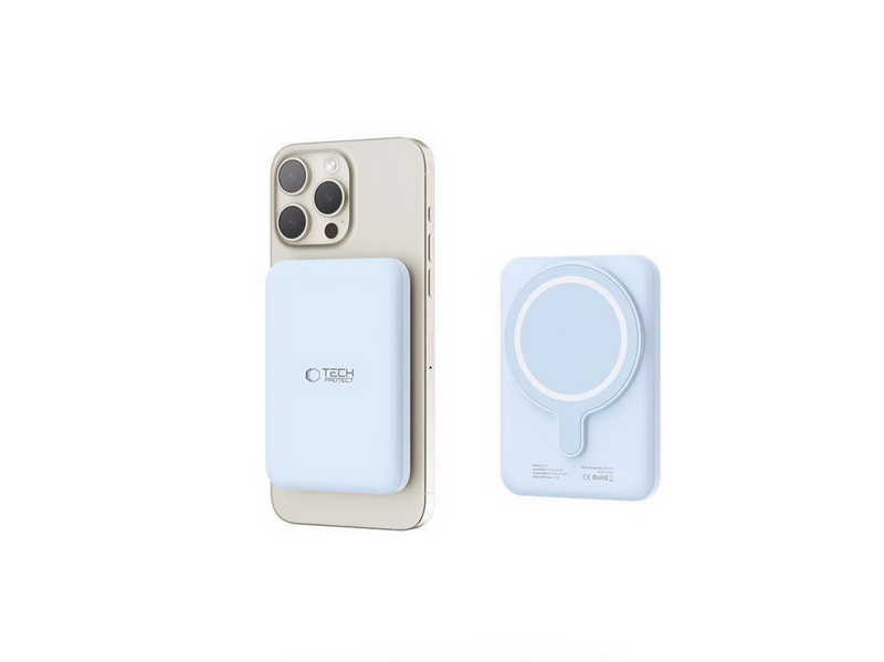 Tech-Protect LifeMag PB10 Power Bank with MagSafe 5000mAh 15W USB-C Port - Blue + USB-C Cable - 5000 mAh