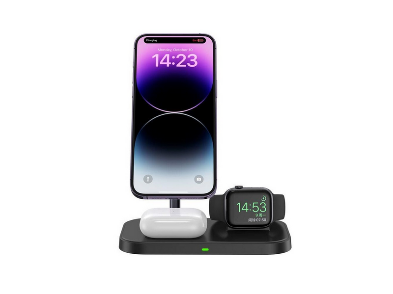 Tech-Protect QI15W-A22 Inductive MagSafe Charger with 3in1 MagSafe Stand for Smartphone / Apple Watch / AirPods - Black