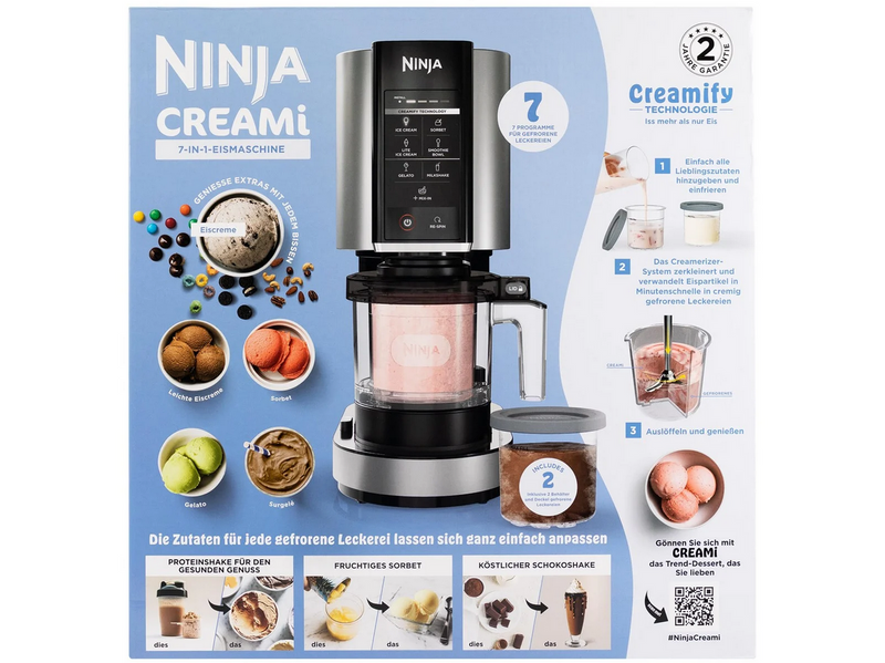 Ninja Eismaschine Creami NC302EU - ice cream maker - black / silver