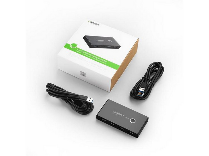 UGREEN switch box HUB switch 4x USB 3.2 Gen 1 USB splitter for two computers black (US216 30768) USB-Hubs - USB 3.2