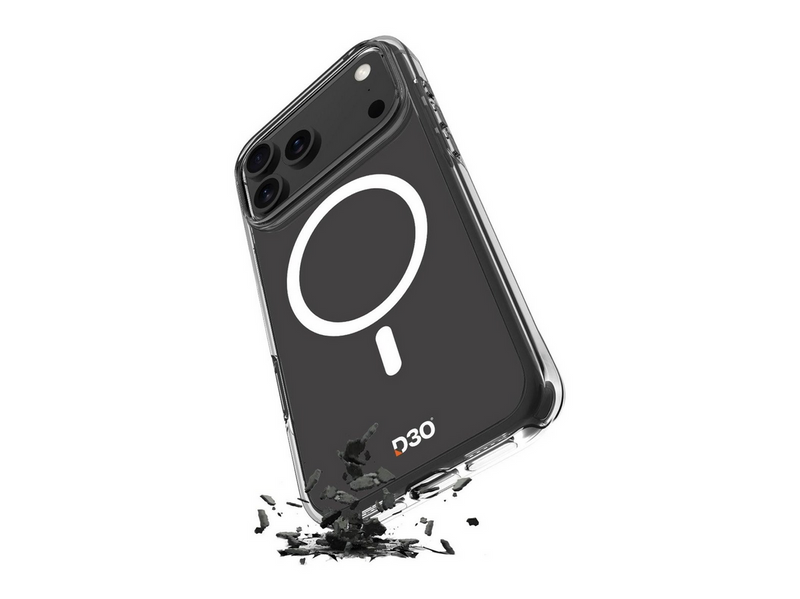 Puro Impact Clear D3O TPU+PC Case Compatible with MagSafe for iPhone 17 Pro - Transparent