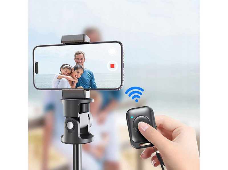 Tech-Protect L03S Bluetooth Selfie Stick with Remote Control Tripod up to 148cm and 180 Head - Black