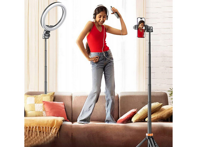 Tech-Protect L03S Bluetooth Selfie Stick with Remote Control Tripod up to 148cm and 180 Head - Black