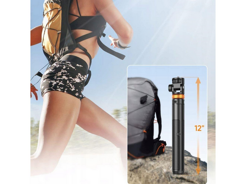 Tech-Protect L03S Bluetooth Selfie Stick with Remote Control Tripod up to 148cm and 180 Head - Black