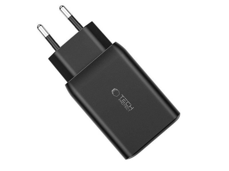 Tech-Protect C65W AC Charger 2x USB-C PD 65W / USB-A QC 3.0 - White