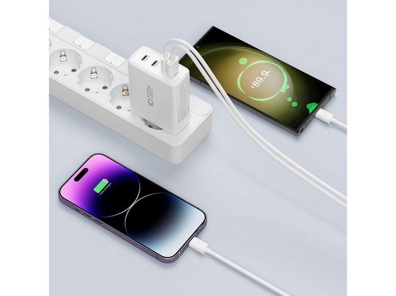 Tech-Protect NC100W-GAN GaN 3x USB-C PD 100W / USB-A QC 3.0 Charger - Black
