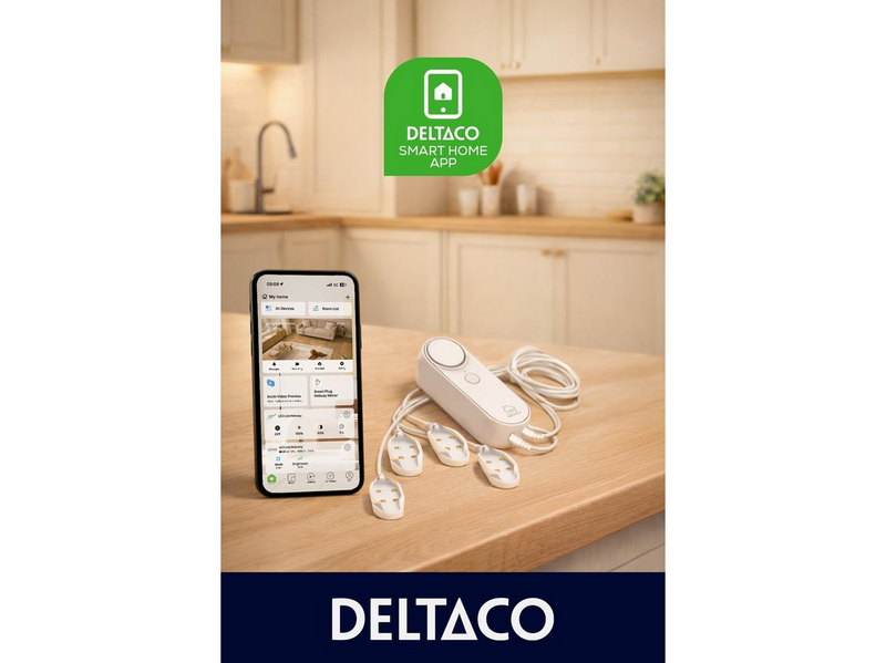 Deltaco SMART HOME Water leakage sensor 2 x cables attached with total 4 sensors