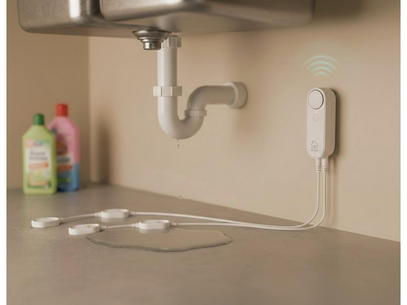 Deltaco SMART HOME Water leakage sensor 2 x cables attached with total 4 sensors