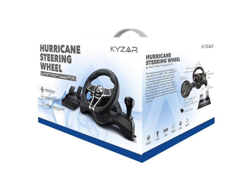 Kyzar PlayStation Steering Wheel - Wired Steering wheel & Pedal set - Sony PlayStation 4